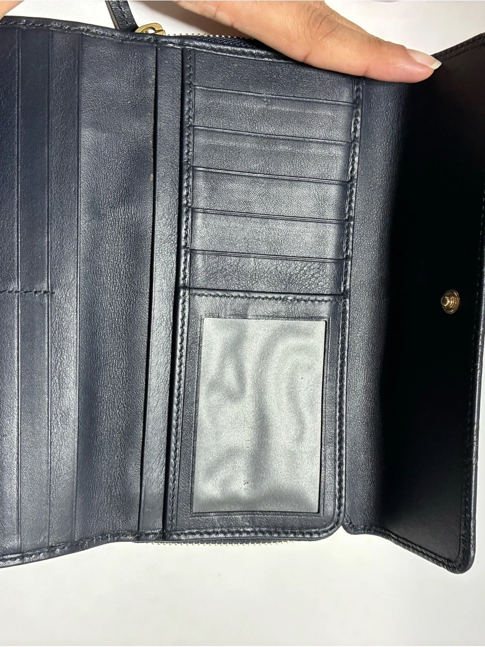 Gucci Black Embossed GG Continental Card Holder Wallet